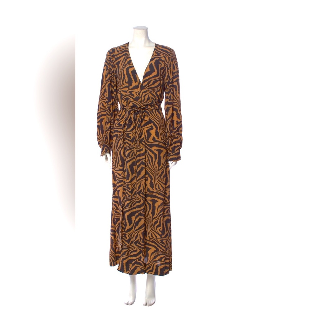 GANNI animal print wrap dress